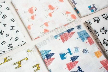 Муслиновые пеленки, в ассортименте