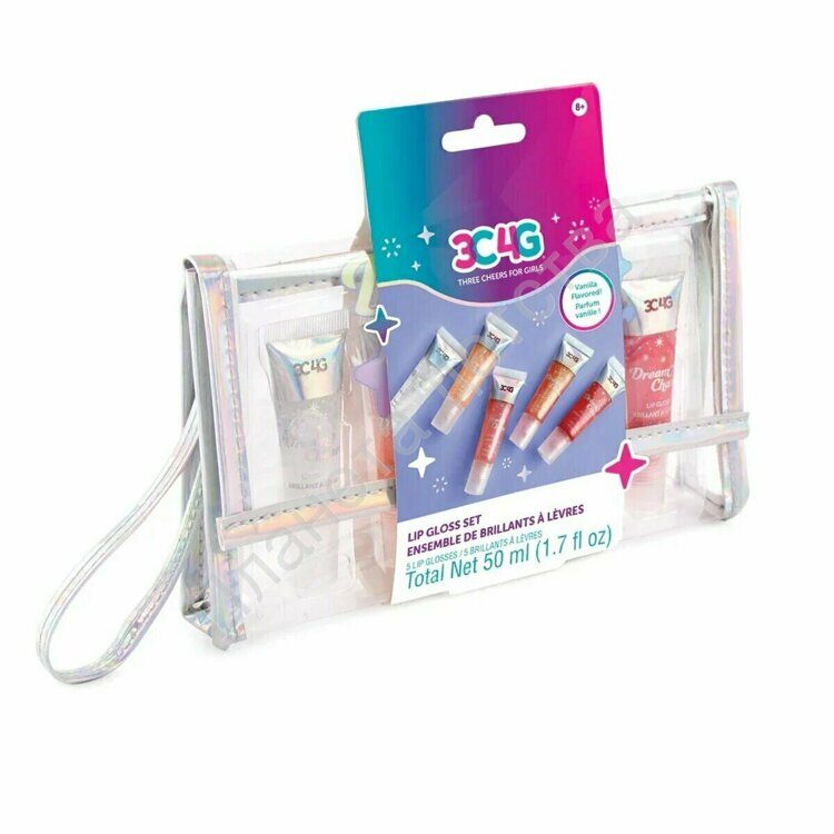 НАБОР БЛЕСКА ДЛЯ ГУБ MAKE IT REAL 3C4G LIP GLOSS SET: 1 КОСМЕТИЧКА, 5 БЛЕСКОВ ДЛЯ ГУБ.